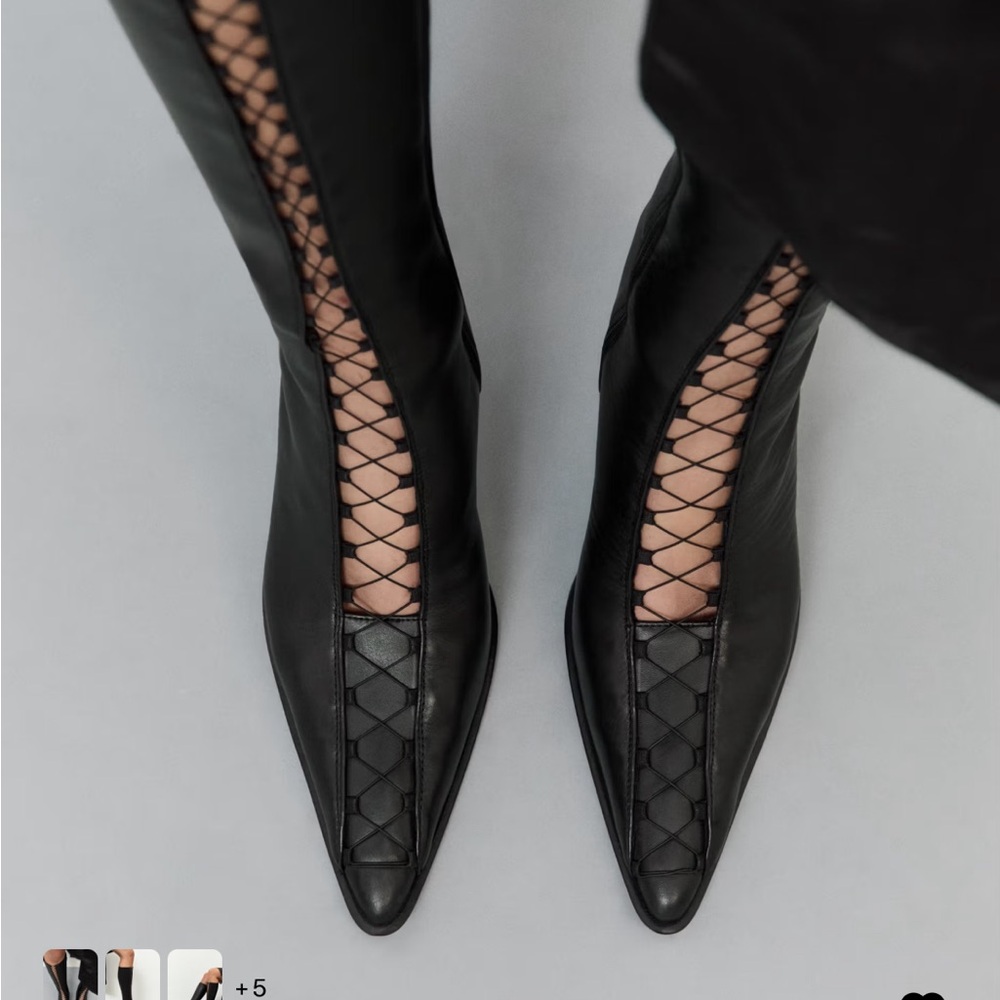 NIB MIISTA BLACK ALINE TALL BOOTS SIZE 37 - Picture 3 of 7